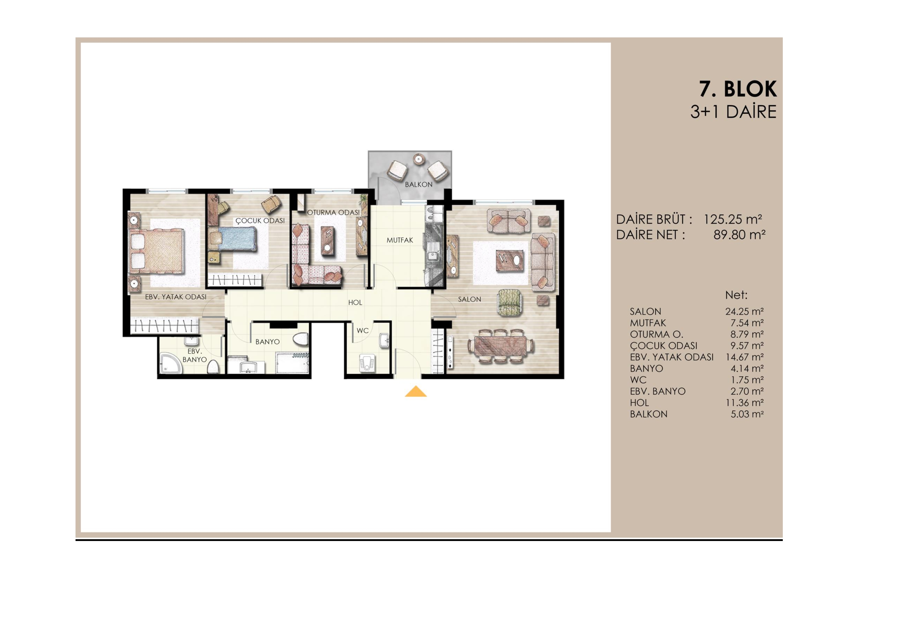 Three-Bedroom 125 m2